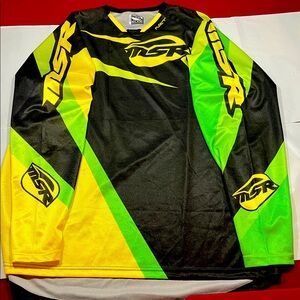 MSR NXT EDGE MOTOCROSS racing Jersey shirt MX BIKE XL Black Green Yellow mens XL